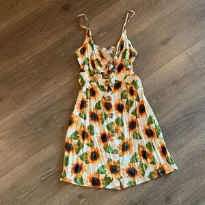 Mimi Chica Sunflower Patterned Dress